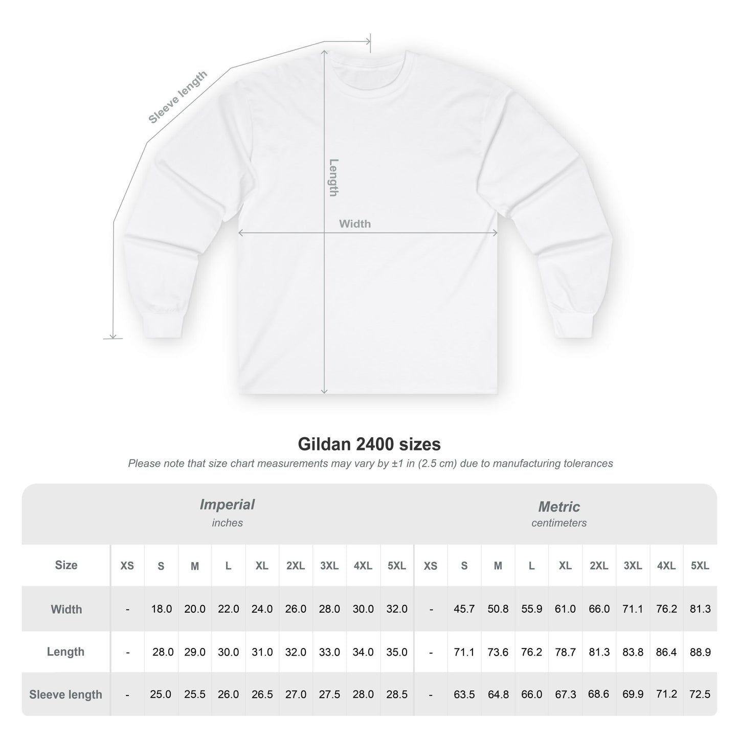 Unisex Cotton Brand Long Sleeve Tee